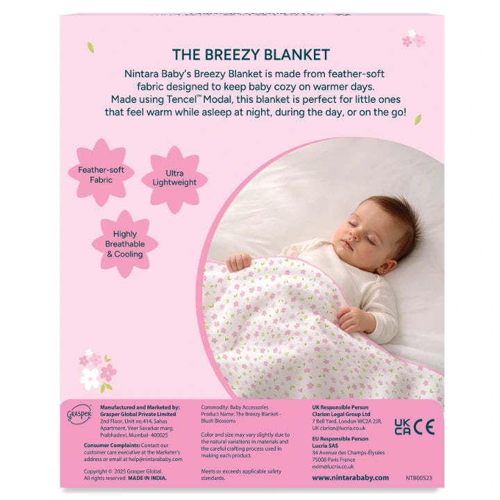 The Breezy Blanket | Light Baby Blanket - Blush Blossom