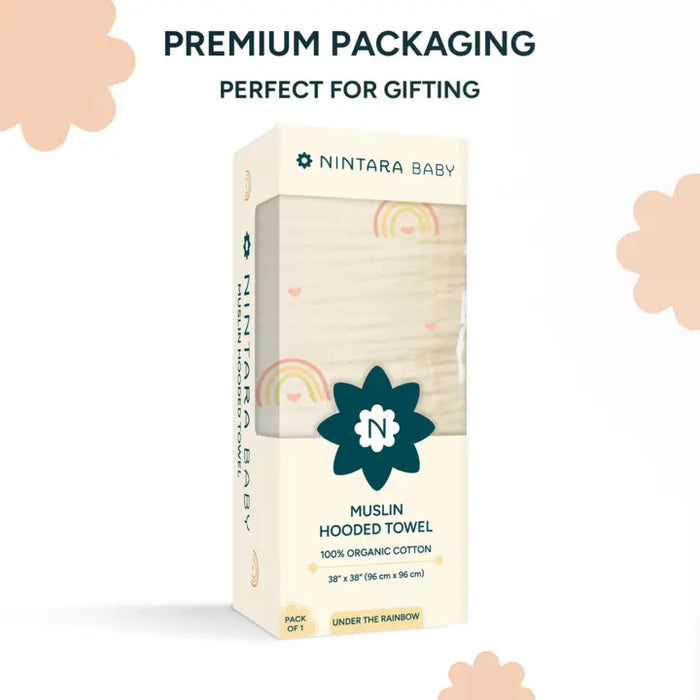 Muslin Baby Hooded Towel | Under the Rainbow