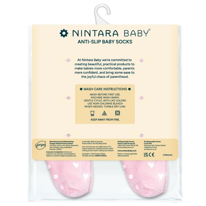 Anti-Slip Baby Socks - Set of 6 | Pink Patterns