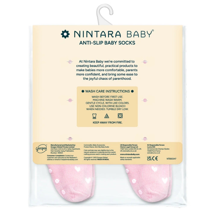 Anti-Slip Baby Socks - Set of 6 | Pink Patterns