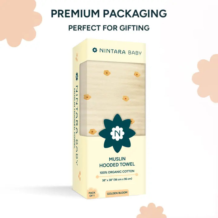 Muslin Baby Hooded Towel | Golden Bloom