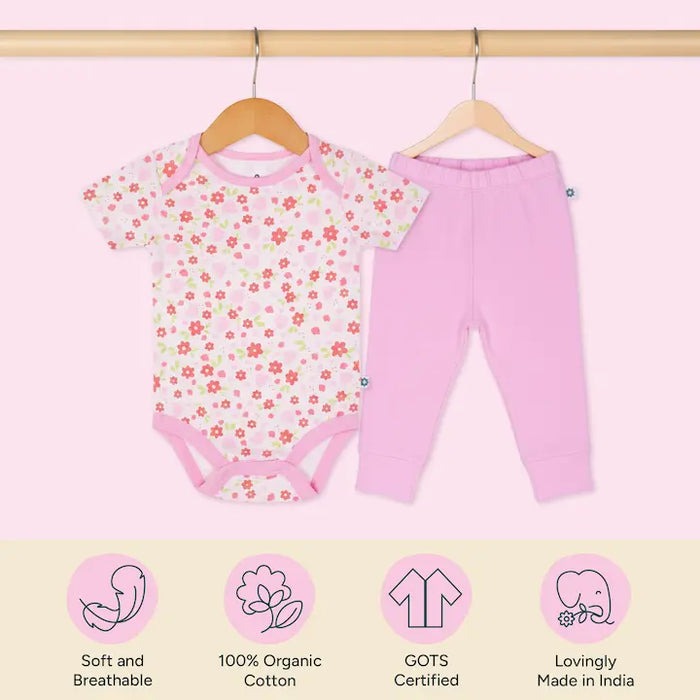 Short Bodysuit & Pant Set - Flower Shower