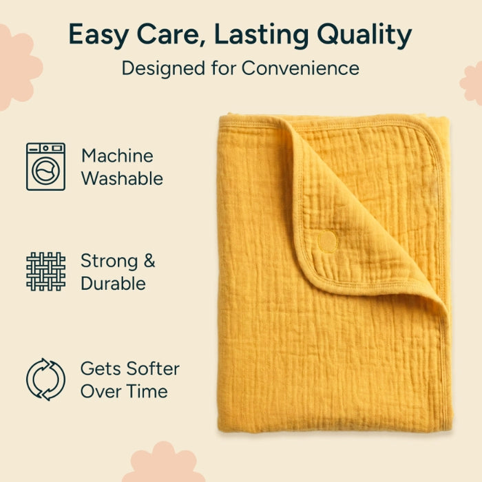 Muslin Baby Hooded Towel | Butterscotch