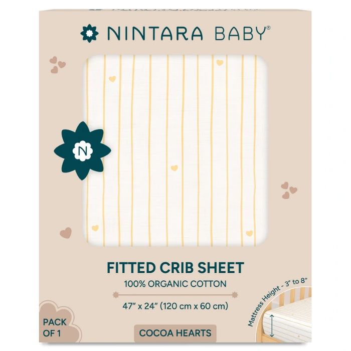 Fitted Baby Bedsheet | Cocoa Hearts