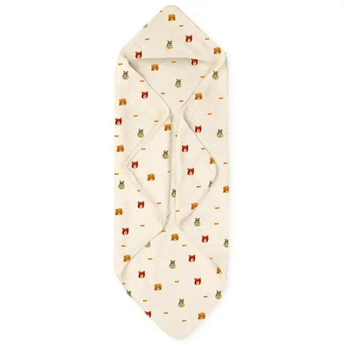 Muslin Baby Hooded Towel | Animal Friends