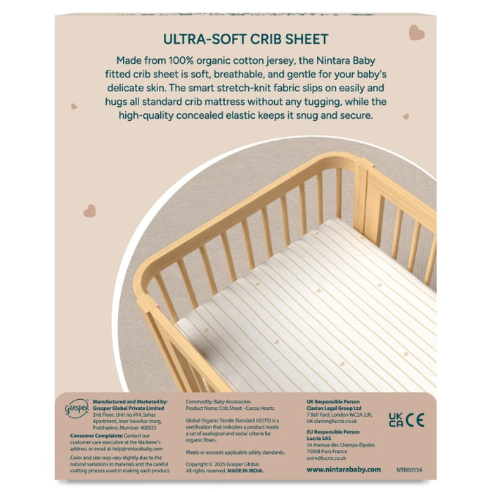 Fitted Baby Bedsheet | Cocoa Hearts