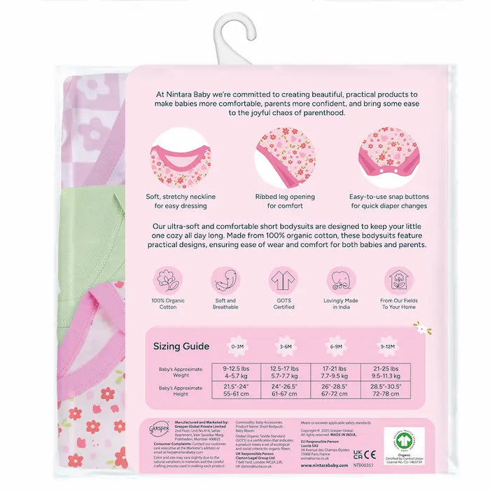 Short Bodysuit - Baby Bloom | Set of 3