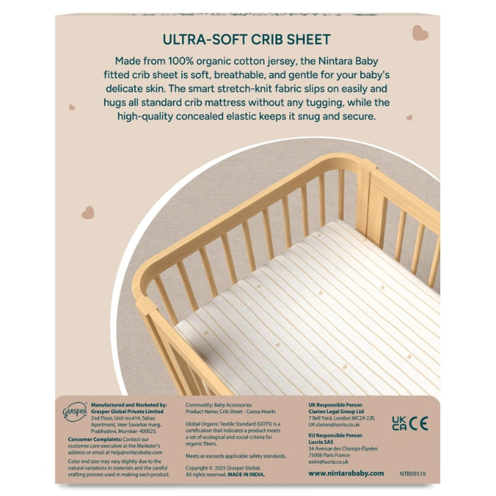 Fitted Crib Sheets | Cocoa Hearts