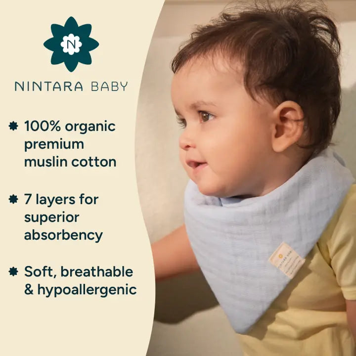 Baby Bandana Bibs - Set of 2 | Golden Flutter Pack