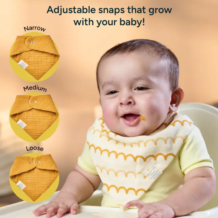 Baby Bandana Bibs - Set of 2 | Golden Flutter Pack