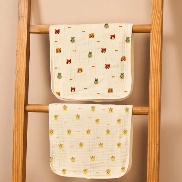 Baby Burp Cloths - Set of 2 | Animal Friends
