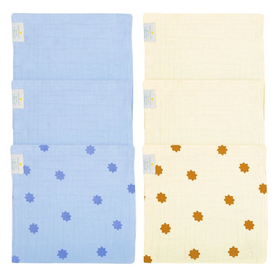 Muslin So-Softs™ | Multipurpose Baby Washcloth - Set of 6 | Nintara Stars
