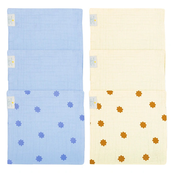 So-Softs Muslin Washcloths - Set of 6 | Nintara Stars