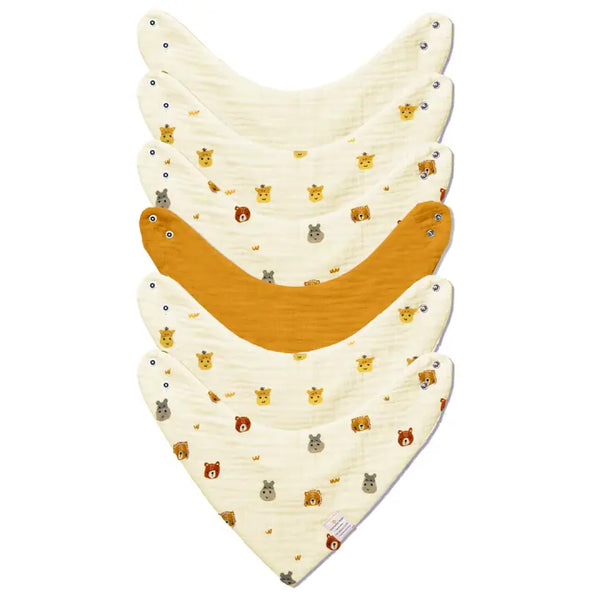 Baby Bandana Bibs - Set of 6 | Animal Friends Pack