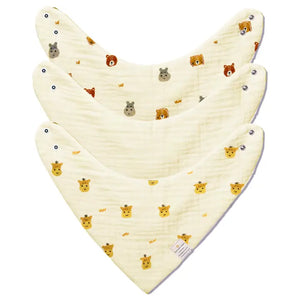 Baby Bandana Bibs - Set of 3 | Animal Friends Pack