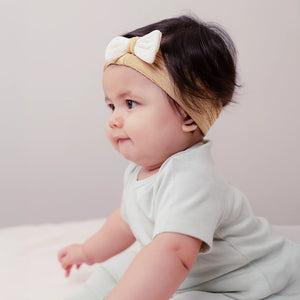Buttery Soft Baby Hairband | Baby Mocha Bow