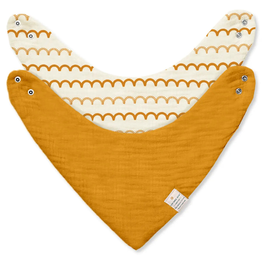 Baby Bandana Bibs - Set of 2 | Mustard Pack