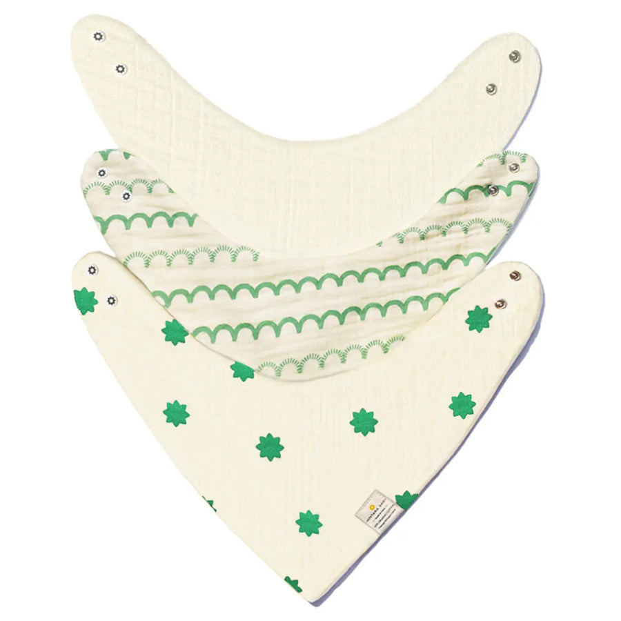 Baby Bandana Bibs - Set of 3 | Green Pack