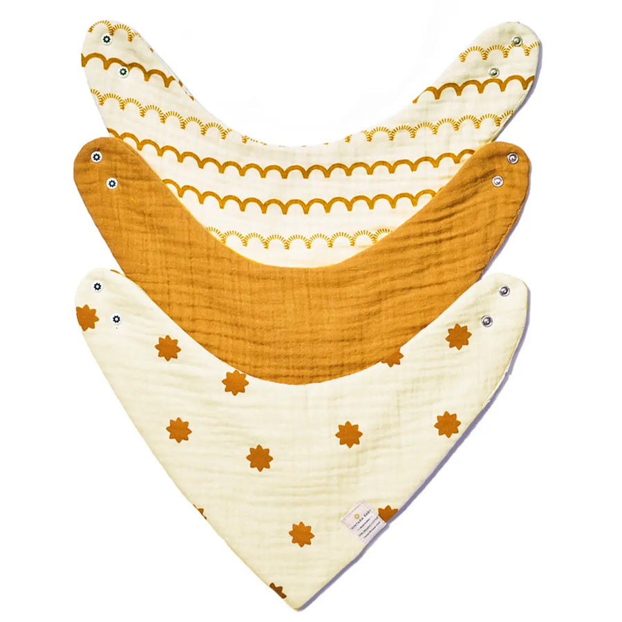 Baby Bandana Bibs - Set of 3 | Beige Pack