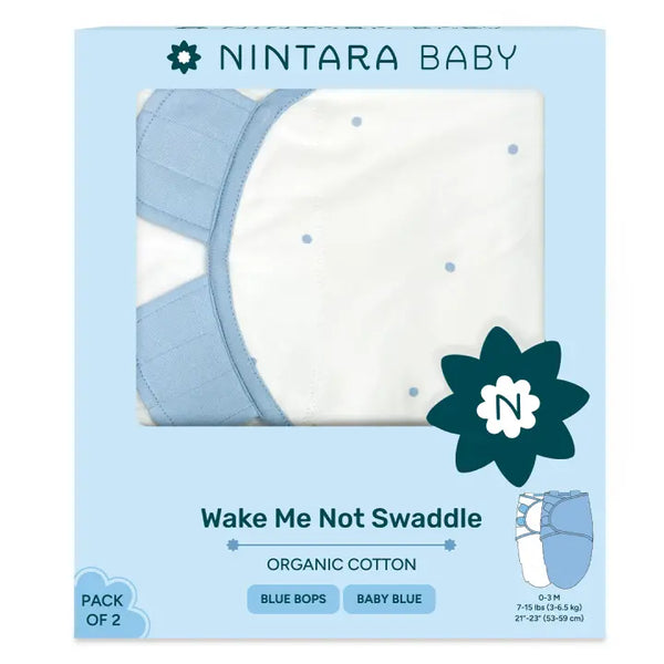 Wake Me Not Swaddle - Set of 2 | Blue Bops + Baby Blue