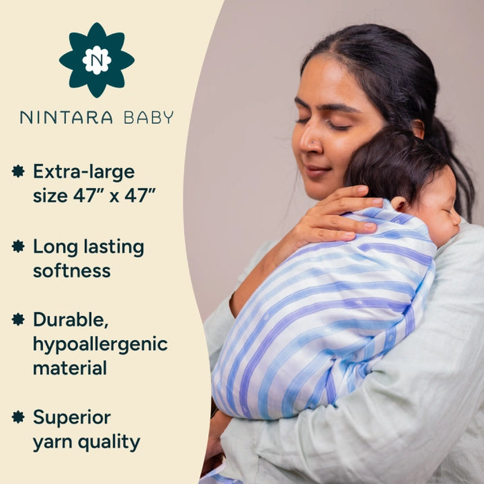 Baby Swaddle Extra Large Set of 2 | Blue Trails