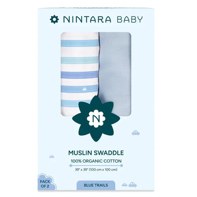 Baby Swaddle - Large - Set of 2 | Blue Trails