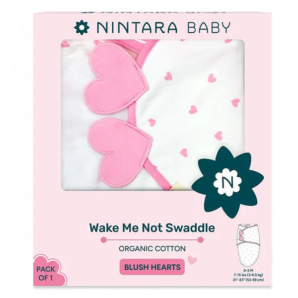 Wake Me Not Swaddle | Blush Hearts