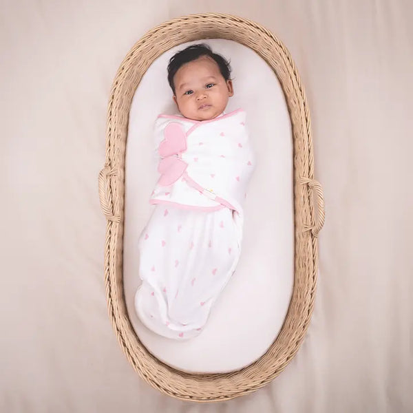 Wake Me Not Swaddle | Blush Hearts
