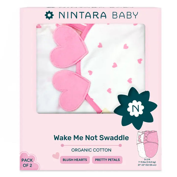 Wake Me Not Swaddle - Set of 2 | Blush Hearts + Pretty Petals