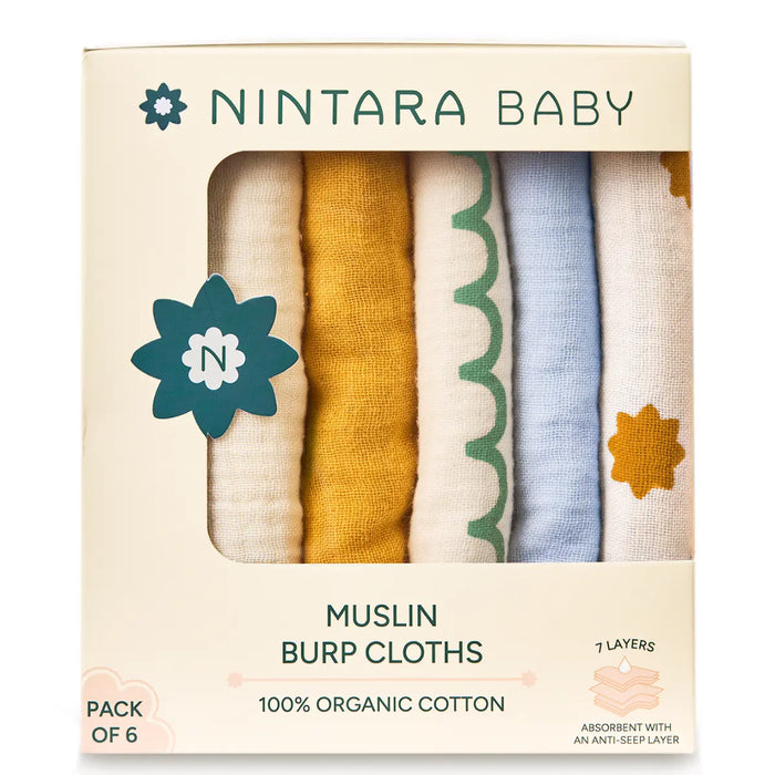 Baby Burp Cloths Set of 6 | Playful Mix Mega Pack