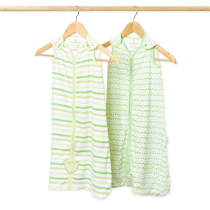 Baby Sleep Sack 0.5 TOG - Set of 2 | Citrus Stripes + Forest Flutter