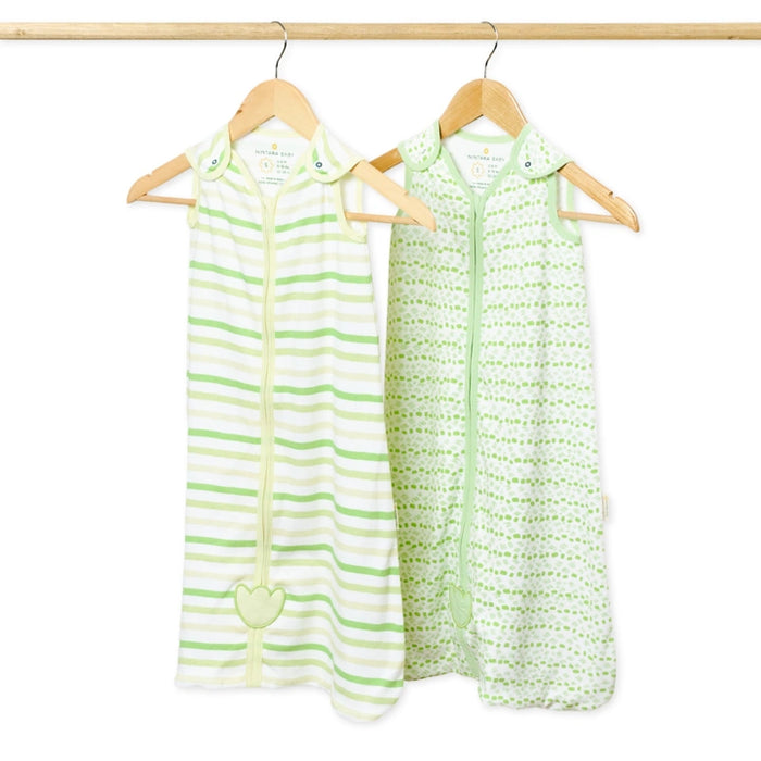 Baby Sleep Sack 0.5 TOG - Set of 2 | Citrus Stripes + Forest Flutter