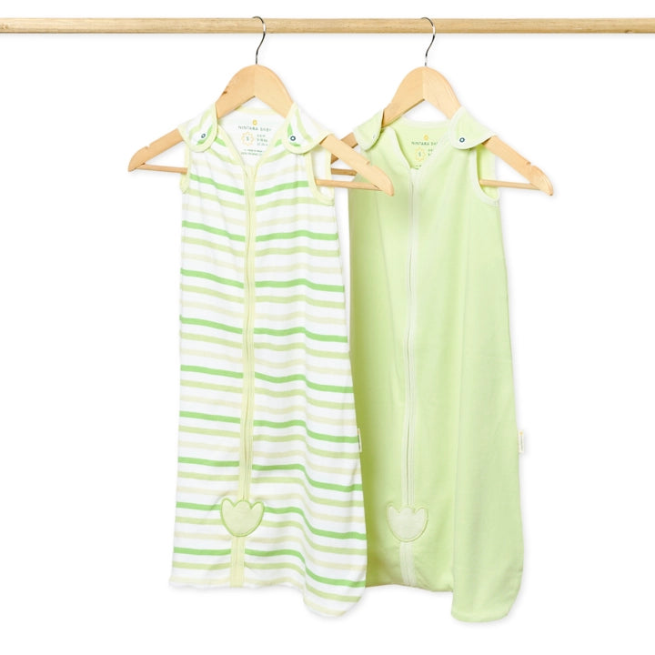 Baby Sleep Sack 0.5 TOG - Set of 2 | Citrus Stripes + Soft Sage