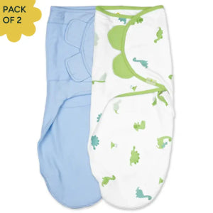 Wake Me Not Swaddle™  - Set of 2 | Dino Dreams + Baby Blue
