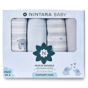 Baby Swaddle - Extra-Large - Set of 4 | Elephant Hugs