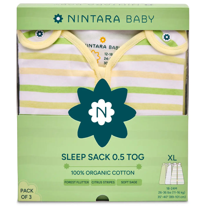 Baby Sleep Sack 0.5 TOG - Set of 3