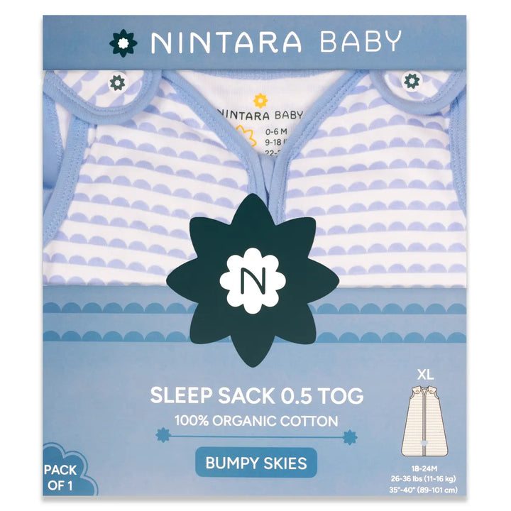 Baby Sleep Sack 0.5 TOG - Bumpy Skies