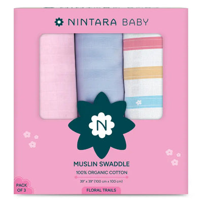 Baby Swaddle - Large - Set of 3 | Floral Trails