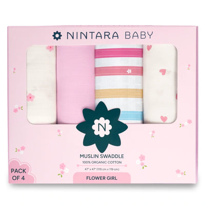 Baby Swaddle Extra Large Set of 4 | Flower Girl