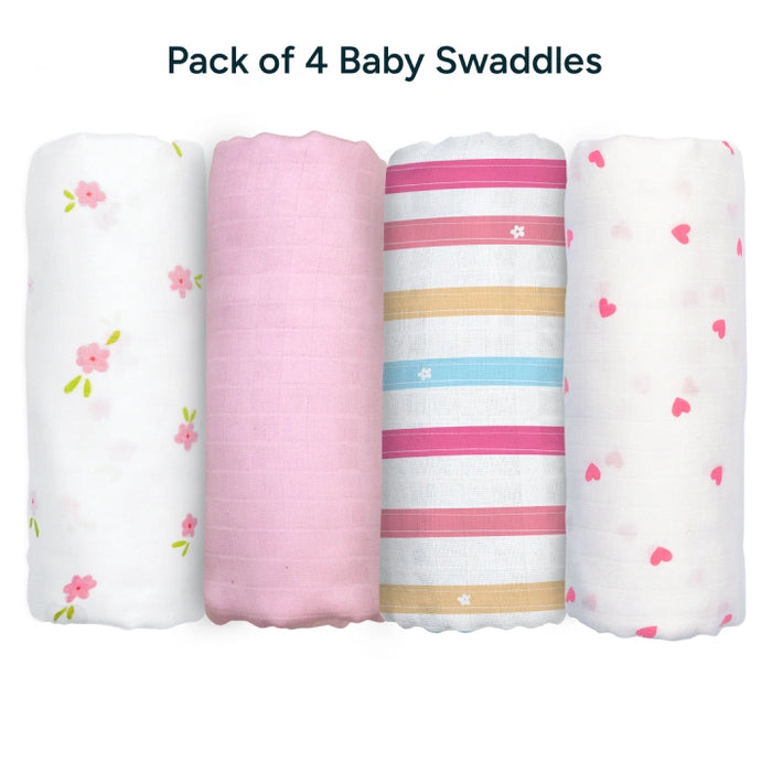 Baby Swaddle Extra Large Set of 4 | Flower Girl