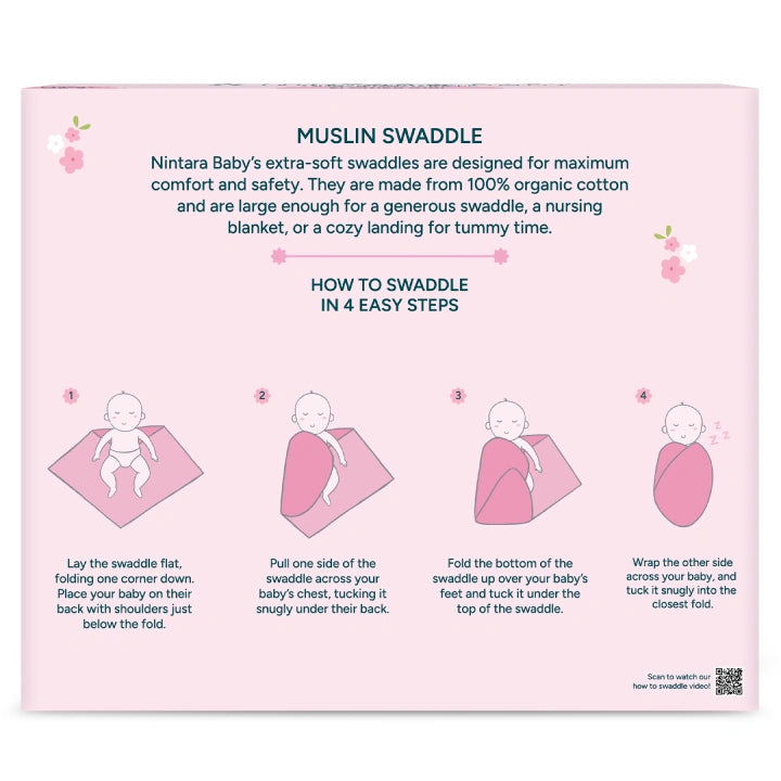 Baby Swaddle Extra Large Set of 4 | Flower Girl