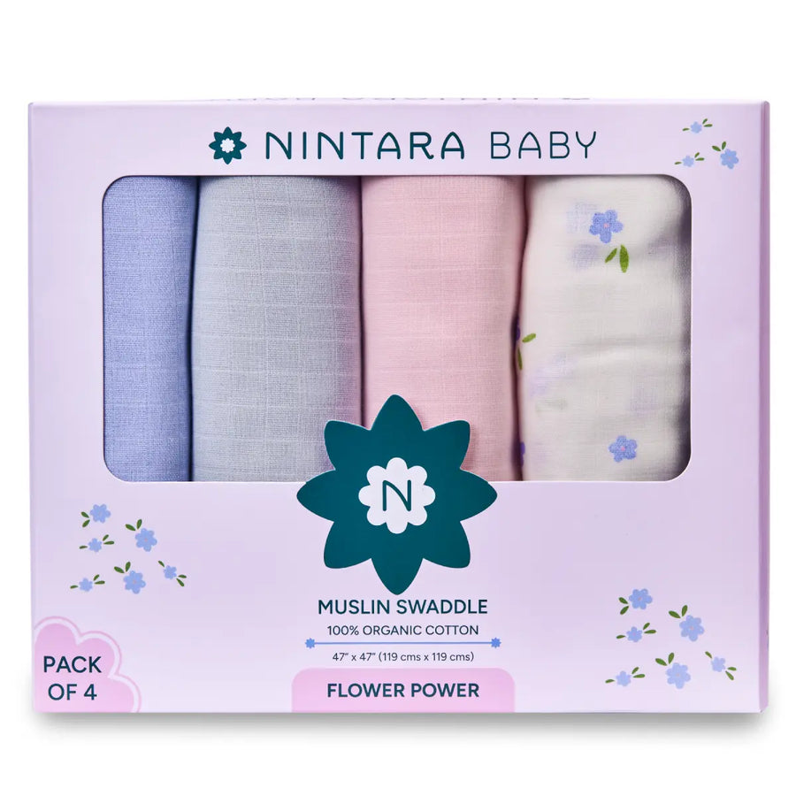 Baby Swaddle - Extra-Large - Set of 4 | Flower Power
