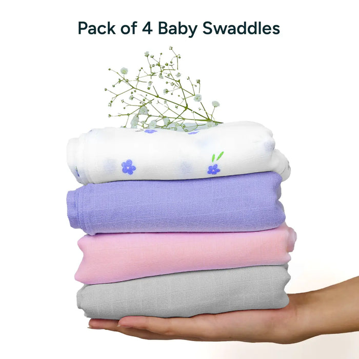Baby Swaddle Extra Large Set of 4 | Flower Power