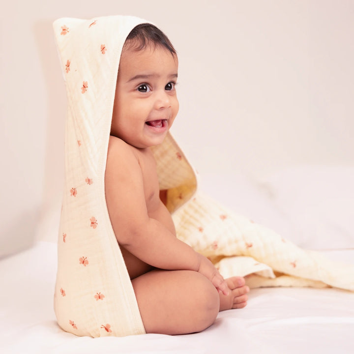 Muslin Baby Hooded Towel | Flutter Friends