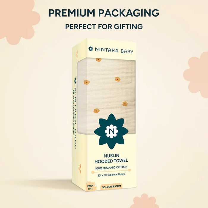 Muslin Baby Hooded Towel | Golden Bloom