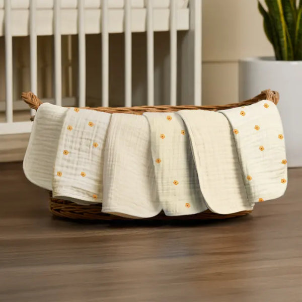 Baby Burp Cloths - Set of 6 | Golden Bloom