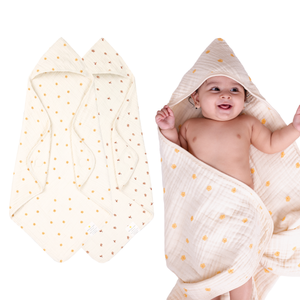 Muslin Baby Hooded Towel - Set of 2 | Golden Bloom + Flutter Friends