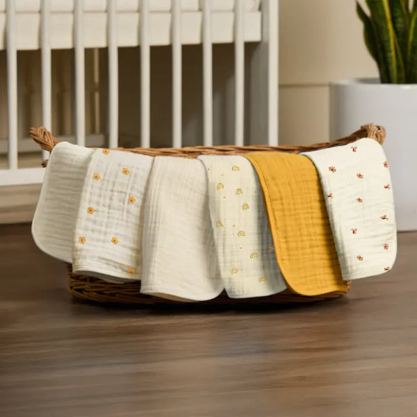 Baby Burp Cloths - Set of 6 | Golden Flutter