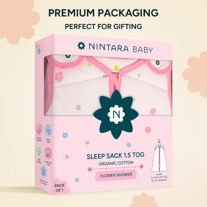 Baby Sleep Sack 1.5 TOG | Flower Shower