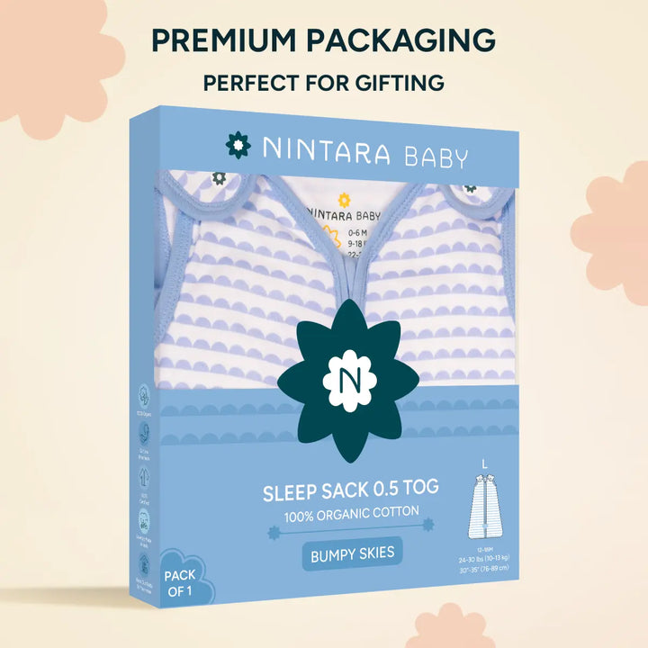 Baby Sleep Sack 0.5 TOG - Bumpy Skies